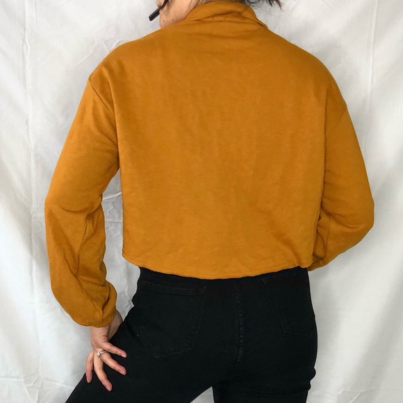 Women’s Juniors Burnt Orange Nutmeg O-ring Zipper Cropped Jacket Size M - Picture 4 of 7